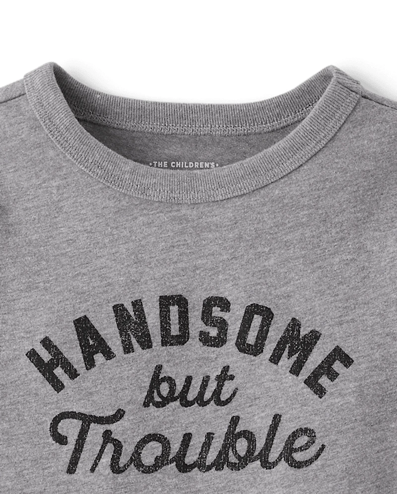 Baby And Toddler Boys Handsome But Trouble Graphic Tee