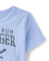Baby And Toddler Boys Marled Home Run Slugger Baseball Graphic Tee