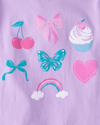 Lot de 5 t-shirts graphiques tendance pour filles