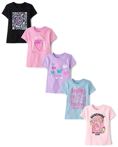 Girls Trend Graphic Tee 5-Pack