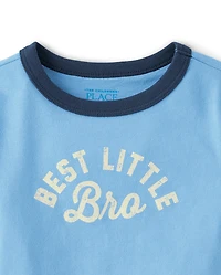 Baby And Toddler Boys Best Little Bro Graphic Ringer Tee