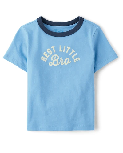 Baby And Toddler Boys Best Little Bro Graphic Ringer Tee