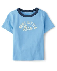 Baby And Toddler Boys Best Little Bro Graphic Ringer Tee