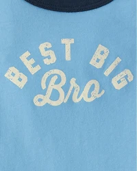 Baby And Toddler Boys Best Big Bro Graphic Ringer Tee