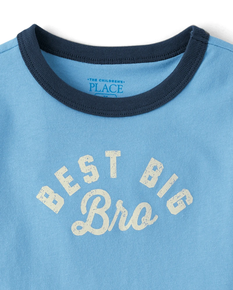Baby And Toddler Boys Best Big Bro Graphic Ringer Tee
