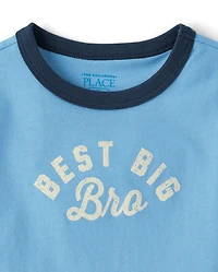 Baby And Toddler Boys Best Big Bro Graphic Ringer Tee