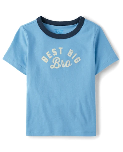 T-shirt graphique à motifs pour bébés et petits garçons « Meilleur grand frère »