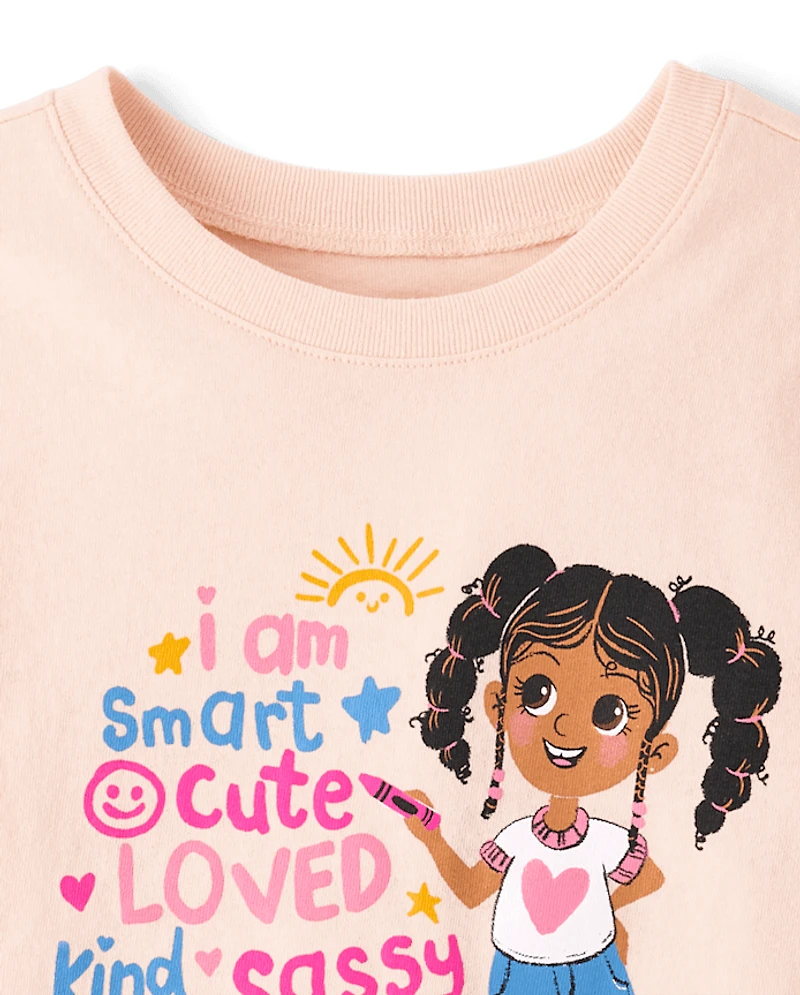 T-shirt graphique à messages positifs pour bébés et petites filles