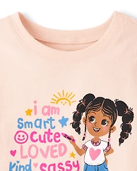 T-shirt graphique à messages positifs pour bébés et petites filles