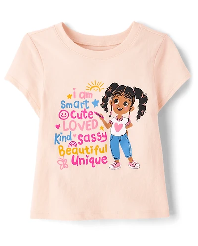 Baby And Toddler Girls Positive Words Graphic Tee