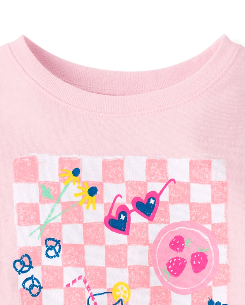 T-shirt graphique pique-nique pour bébés et petites filles
