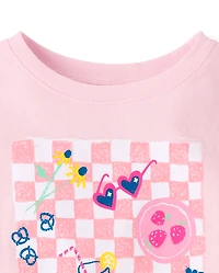T-shirt graphique pique-nique pour bébés et petites filles