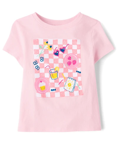 T-shirt graphique pique-nique pour bébés et petites filles