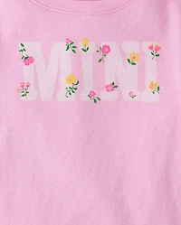 Baby And Toddler Girls Mommy Me Floral Mini Graphic Tee