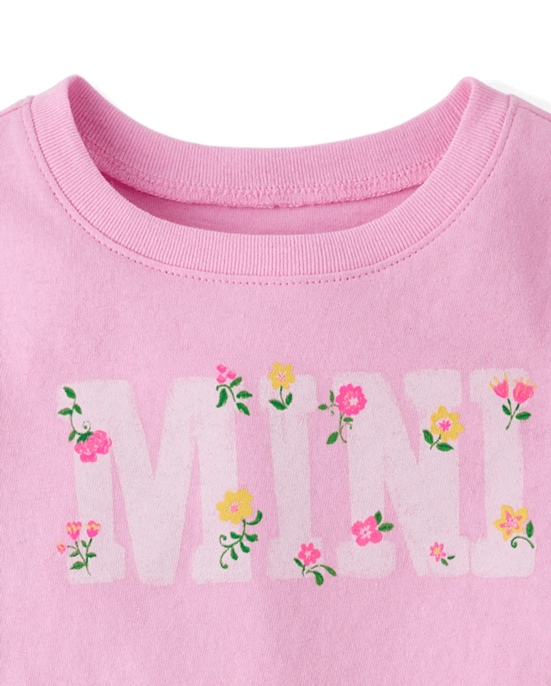 T-shirt graphique mini fleuri Maman et Moi pour bébés petites filles