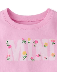 T-shirt graphique mini fleuri Maman et Moi pour bébés petites filles