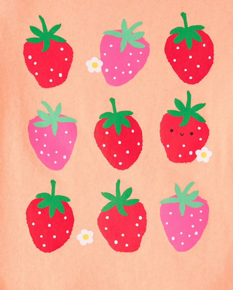 Baby And Toddler Girls Strawberries Graphic Tee