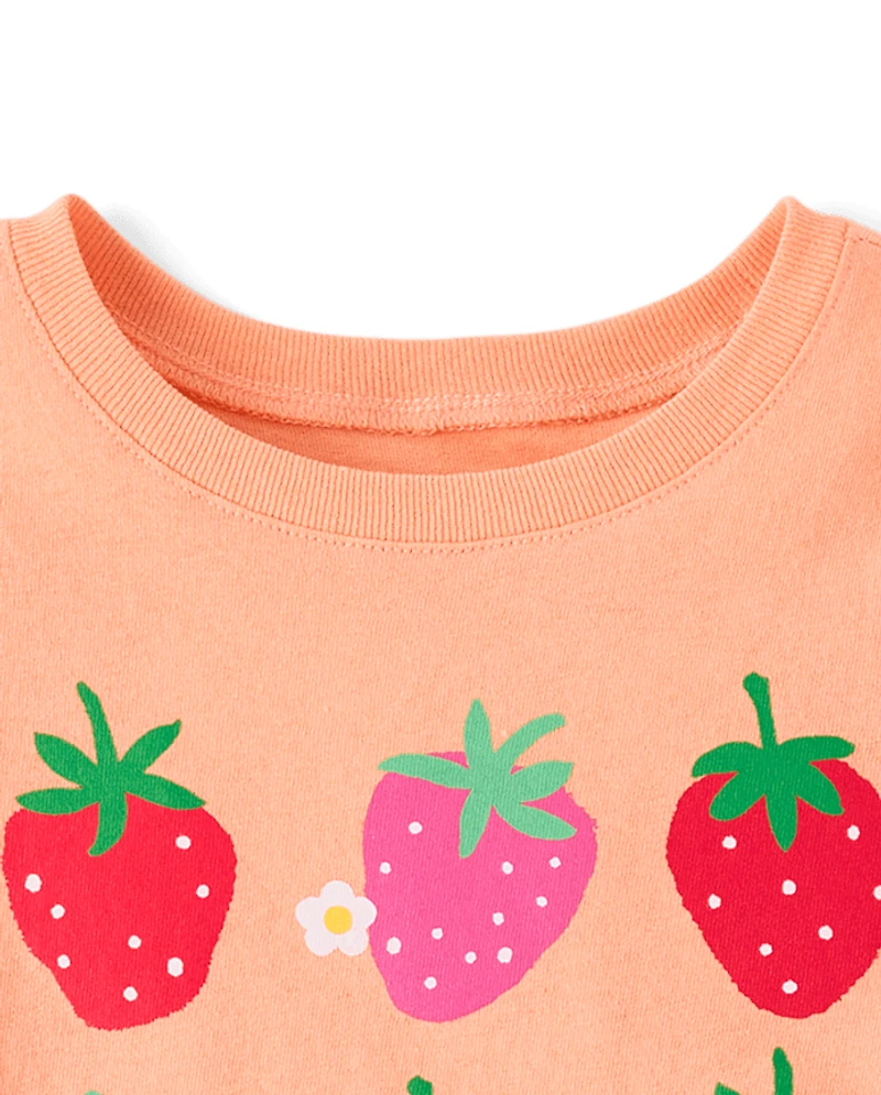 Baby And Toddler Girls Strawberries Graphic Tee