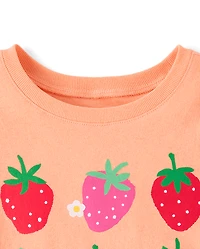 Baby And Toddler Girls Strawberries Graphic Tee