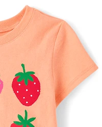 Baby And Toddler Girls Strawberries Graphic Tee