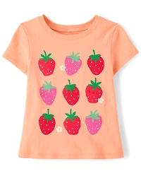 Baby And Toddler Girls Strawberries Graphic Tee