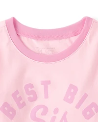 Baby And Toddler Girls Best Big Sis Graphic Ringer Tee