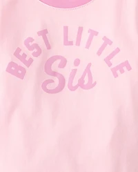 Baby And Toddler Girls Best Little Sis Graphic Ringer Tee