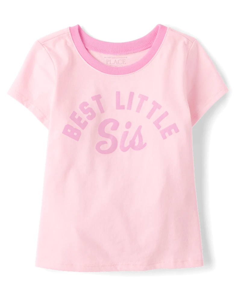 Baby And Toddler Girls Best Little Sis Graphic Ringer Tee