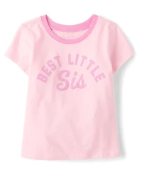 Baby And Toddler Girls Best Little Sis Graphic Ringer Tee
