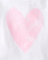 Baby And Toddler Girls Marled Heart Relaxed Graphic Tee