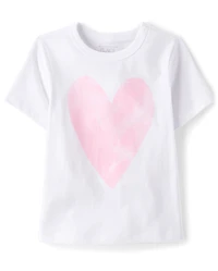 Baby And Toddler Girls Marled Heart Relaxed Graphic Tee