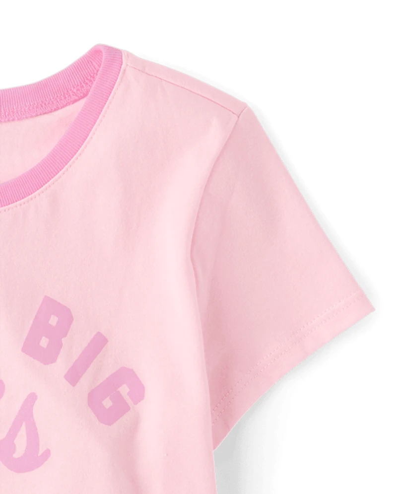 Girls Best Big Sis Graphic Ringer Tee