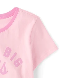 Girls Best Big Sis Graphic Ringer Tee