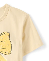 Girls Floral Bow Relaxed Graphic Tee