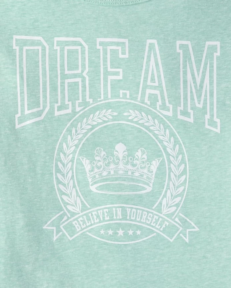 Girls Marled Dream Oversized Graphic Tee