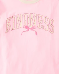 Girls Floral Kindness Relaxed Graphic Tee