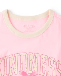 Girls Floral Kindness Relaxed Graphic Tee