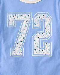 T-shirt graphique décontracté à fleurs pour filles 72
