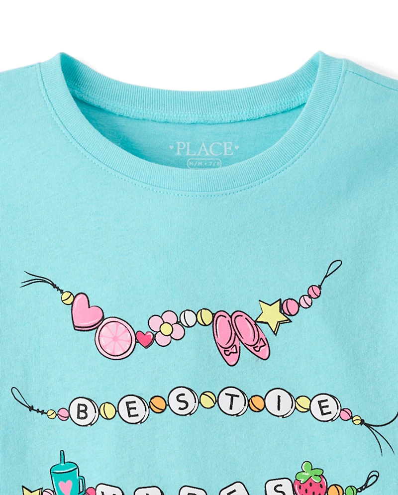 Girls Charm Bracelet Graphic Tee