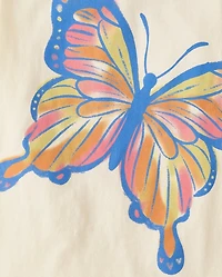 T-shirt graphique papillon pour filles