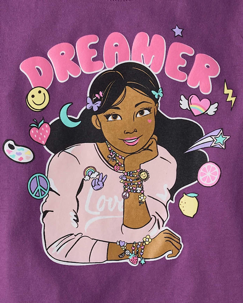 Girls Dreamer Girl Graphic Tee