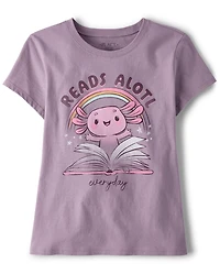 Girls Reads Alotl Graphic Tee