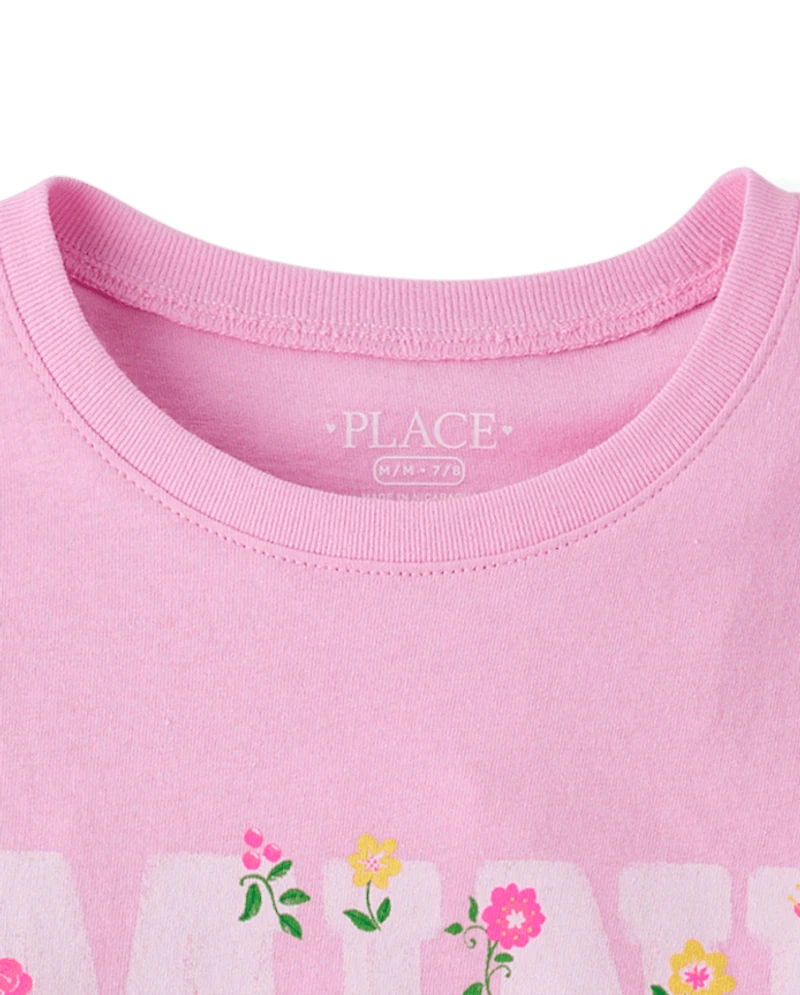 Girls Mommy And Me Floral Mini Graphic Tee