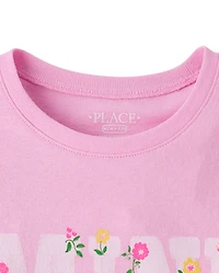 Girls Mommy And Me Floral Mini Graphic Tee