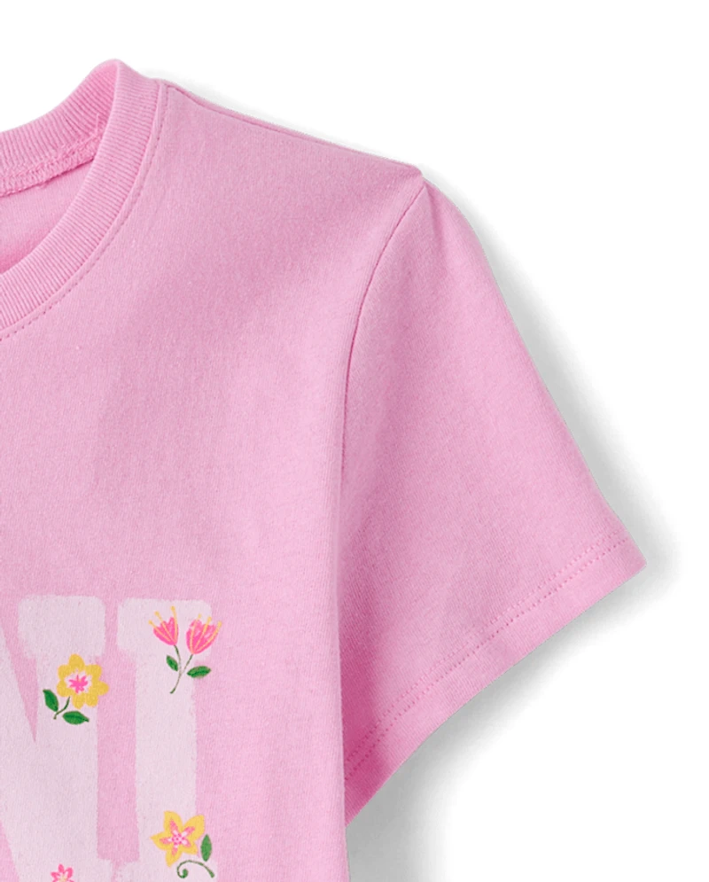 Girls Mommy And Me Floral Mini Graphic Tee