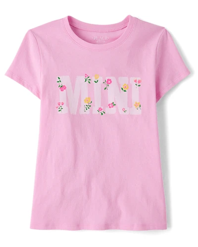 Girls Mommy And Me Floral Mini Graphic Tee