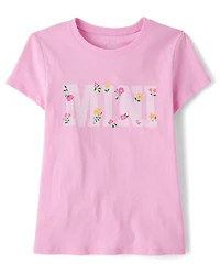 Girls Mommy And Me Floral Mini Graphic Tee