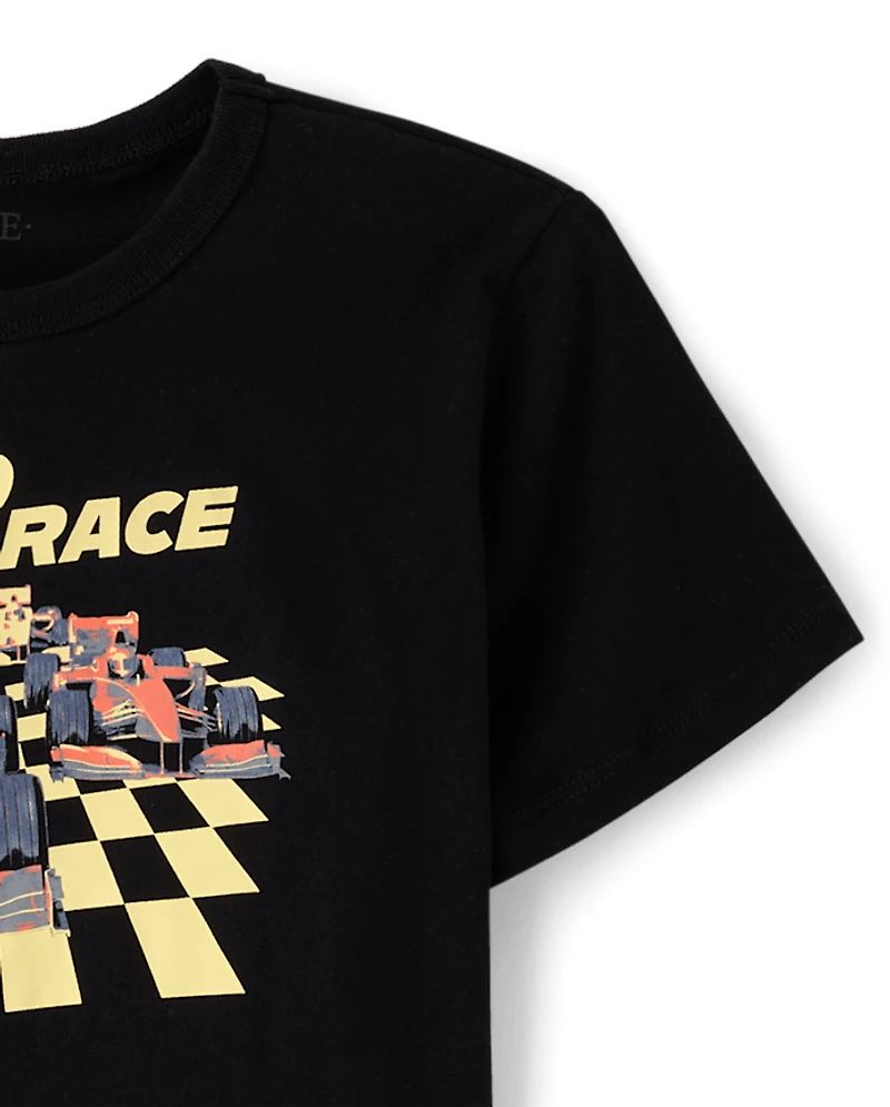 Boys Need 4 Speed Racecar Graphic Tee
