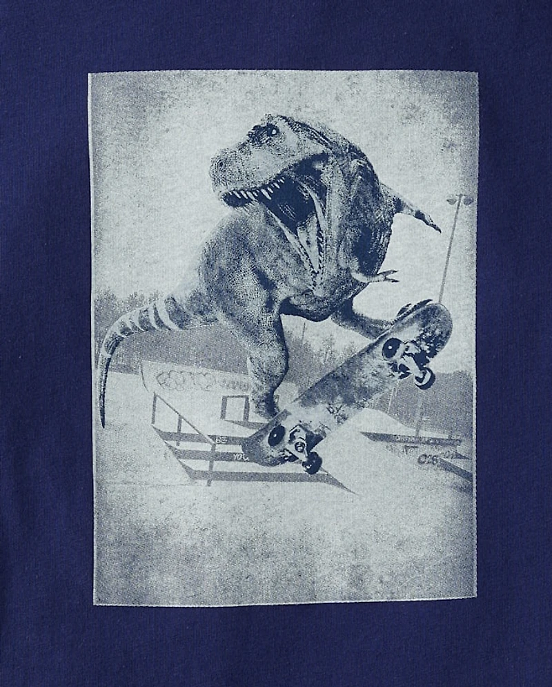 Boys Dino Skateboard Graphic Tee