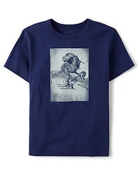 Boys Dino Skateboard Graphic Tee
